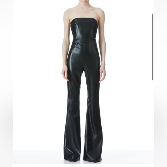Alice + Olivia Pants - Alice + Olivia Lavera Vegan Leather Jumpsuit